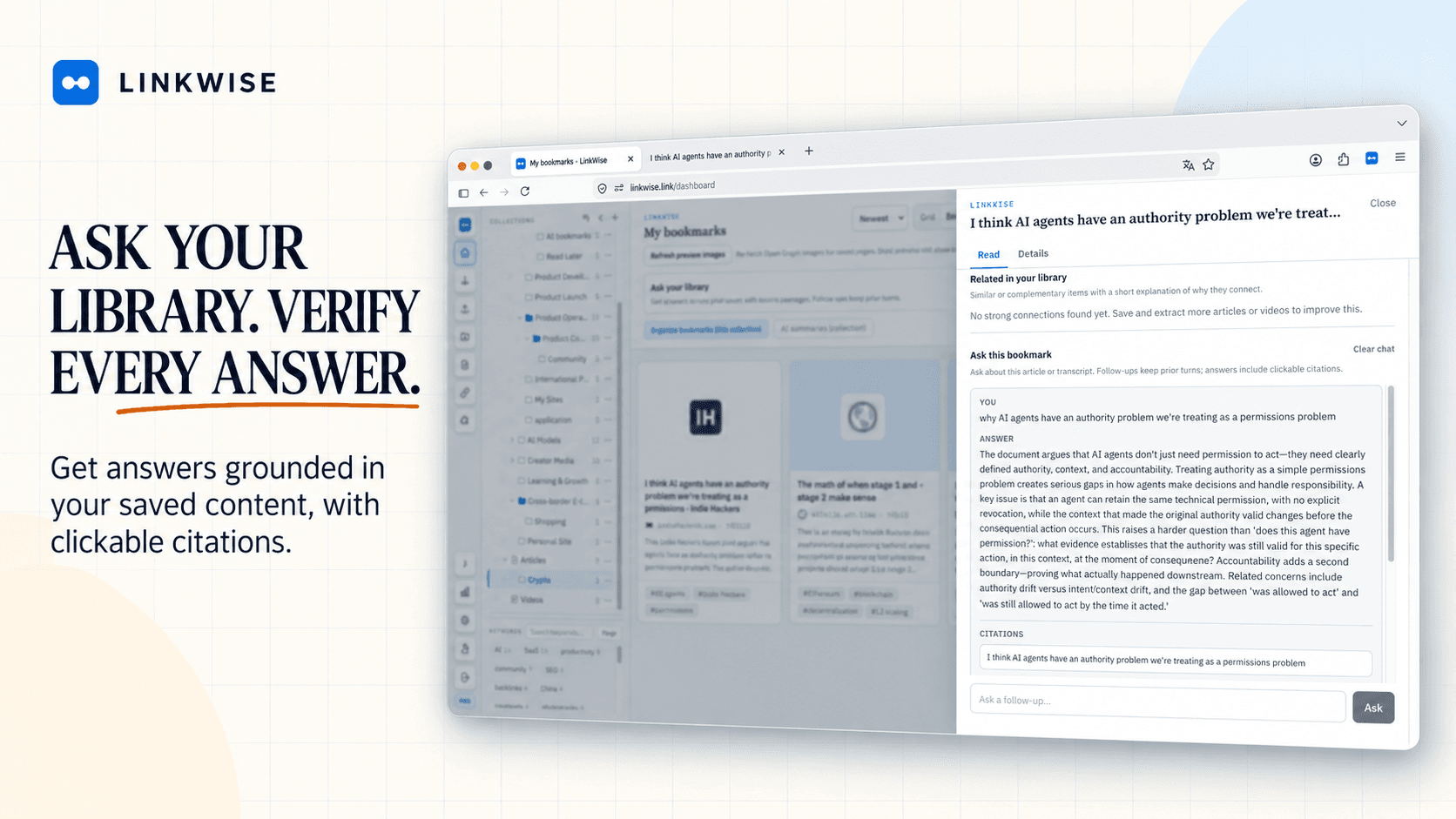 Ask your library with cited source passages