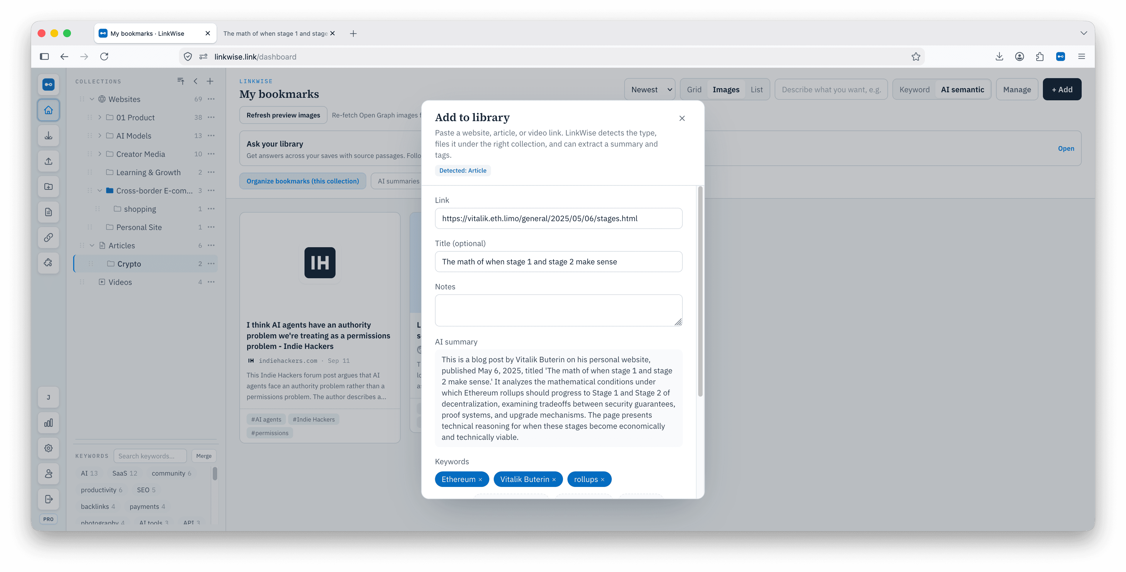 One-click capture into your library